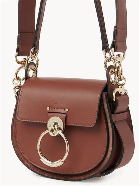 chloe small tess bag sepia brown|Small Tess bag in shiny & suede leather .